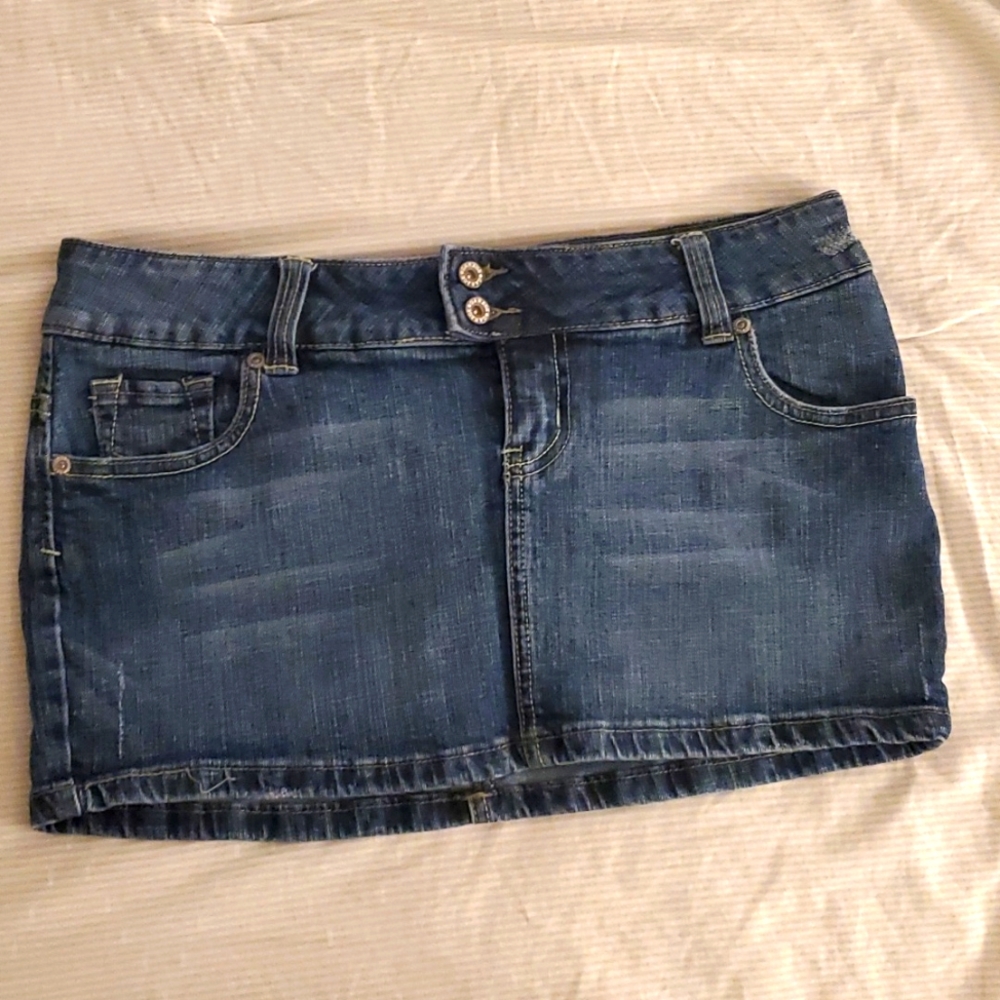 Garage Jean Mini Skirt, Size 7